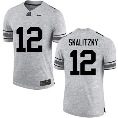 NCAA Ohio State Buckeyes Men's #12 Brendan Skalitzky Gray Nike Football College Jersey OSV7045UZ